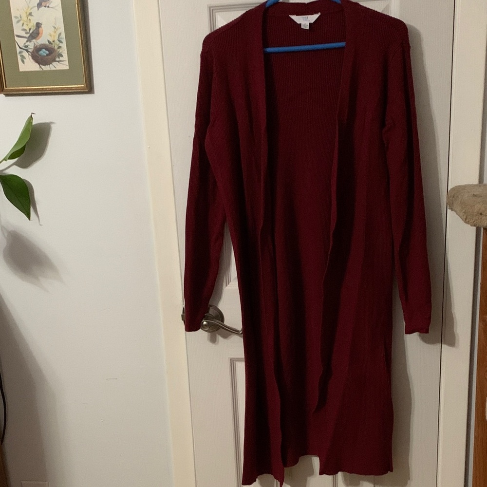 Time and Tru Burgundy Women's Cardigan